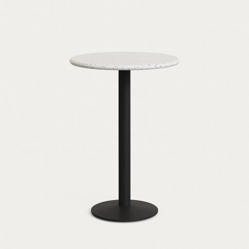 Kave Home Ronde Bartafel Saura Terrazzo & Metaal, Ø70cm - Wit - ThatLyfeStyle