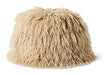 HKliving Poef Shabby Wol, Ø50cm - Beige