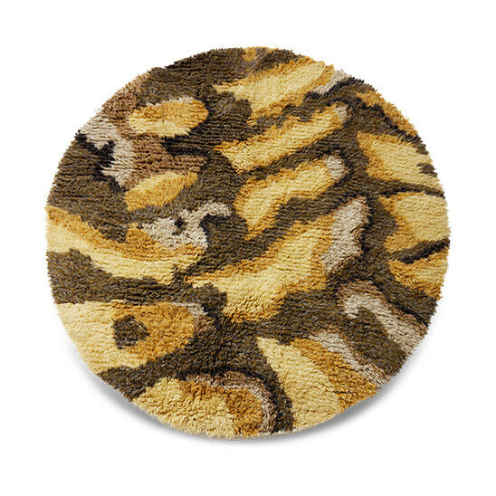HKliving Rond Vloerkleed Fluffy Wol, Ø145cm - Dunes