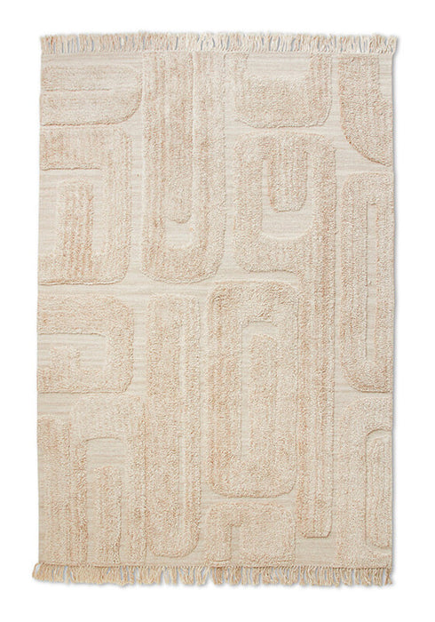 HKliving Vloerkleed Tufted Wol, 200 x 300cm - Limestone