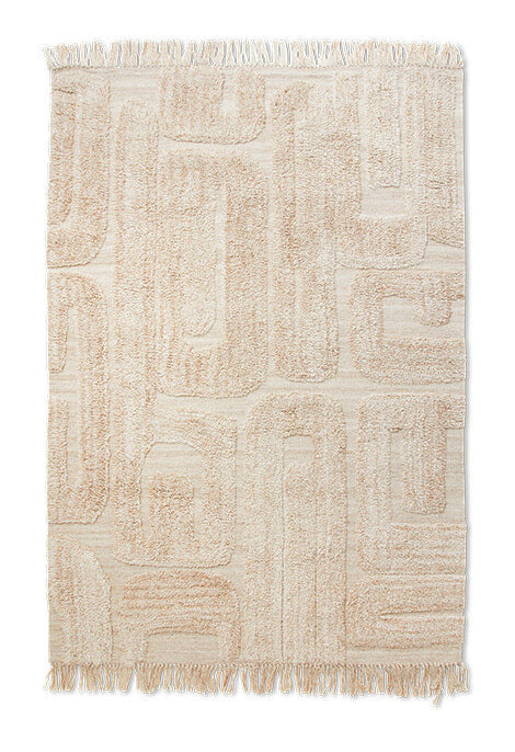 HKliving Vloerkleed Tufted Wol, 160 x 230cm - Limestone