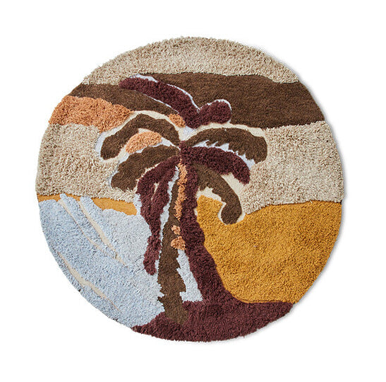 HKliving Rond Vloerkleed Round Wol, Ø150cm - Palm Beach