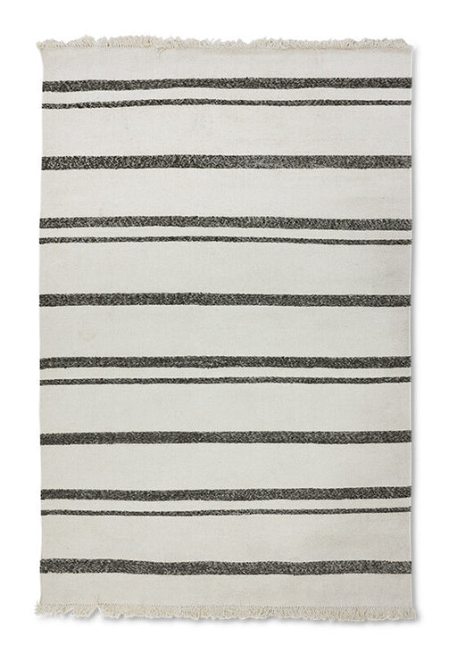 HKliving Vloerkleed Striped Wol, 200 x 300cm - Crème
