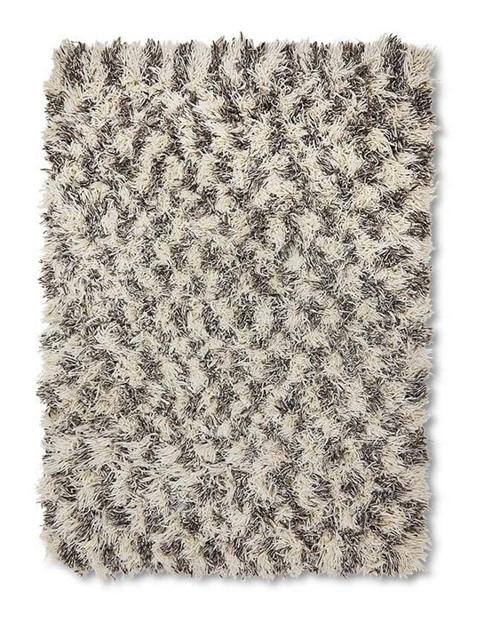 HKliving Vloerkleed Shaggy Wol, 200 x 300cm - Beige,Bruin