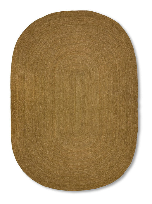 HKliving Vloerkleed Soft Edge Seagrass, 250 x 350cm - Naturel - Ovaal