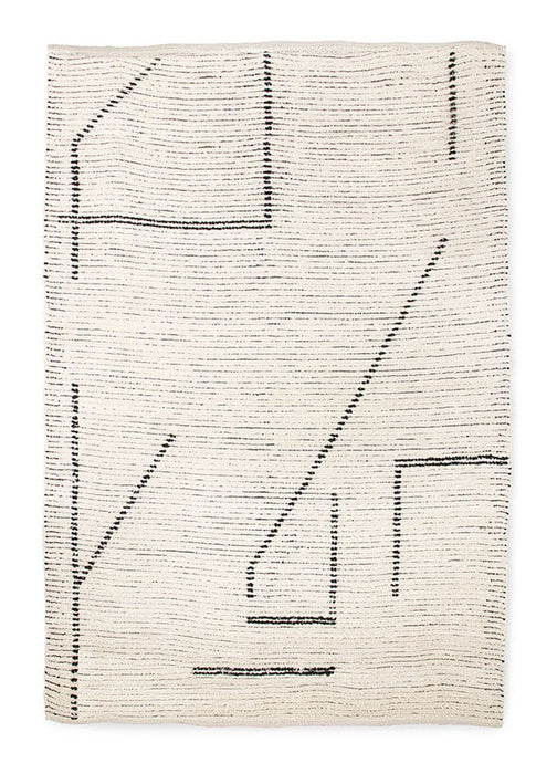 HKliving Vloerkleed Woven 200 x 300cm - Crème/Antraciet