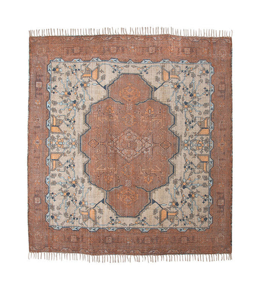 HKliving Vierkant Vloerkleed Printed 250 x 250cm - Terracotta