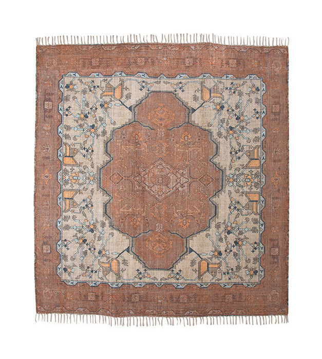 HKliving Vierkant Vloerkleed Printed 250 x 250cm - Terracotta