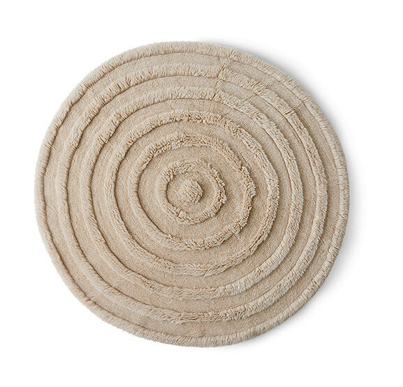 HKliving Rond Vloerkleed Round Wol, Ø150cm - Crème