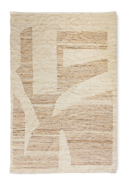 HKliving Vloerkleed Woolen Wol, 180 x 280cm - Crème