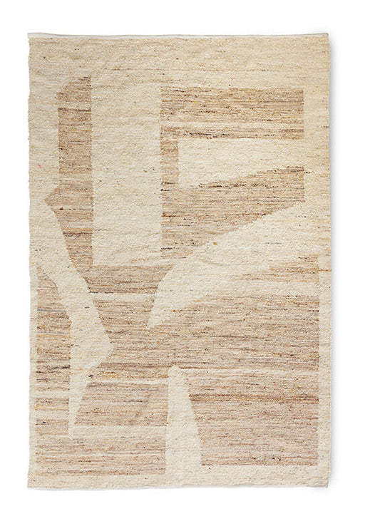 HKliving Vloerkleed Woolen Wol, 180 x 280cm - Crème
