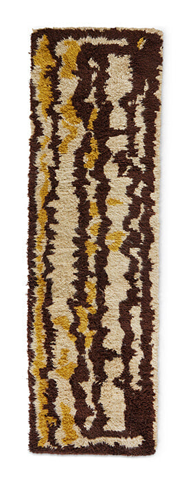HKliving Vloerkleed Rave Wol, 70 x 250cm - Bruin