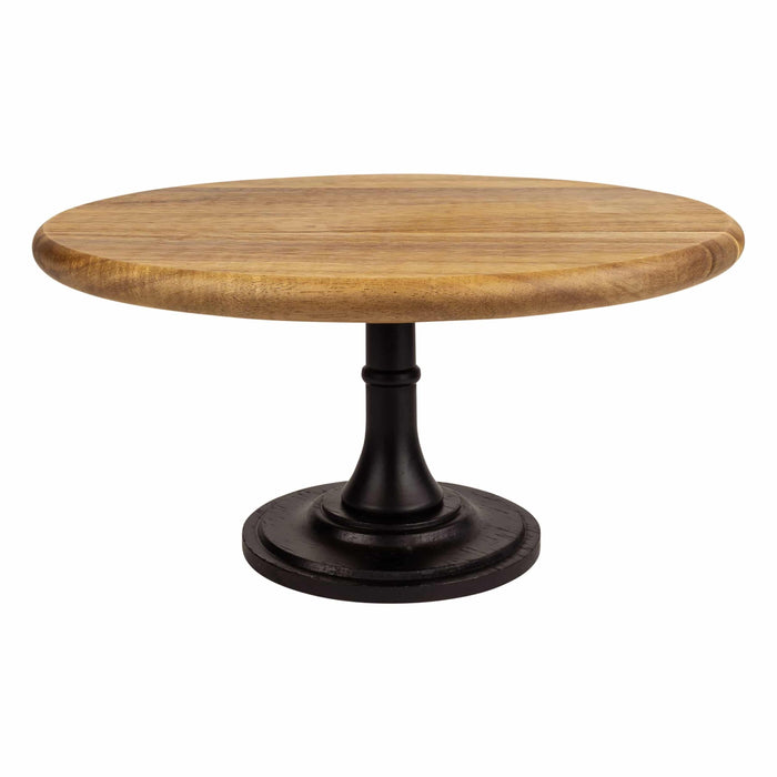 Krumble Taartplateau - Hout - Diameter 30 cm - Zwart en bruin