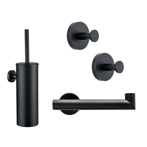 XIVADA Toilet set zwart -4-delig - Hangend - Rvs - Zwart