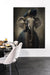 Urban Cotton Wandkleed Elephant in zwart frame, Medium, 110 x 145cm