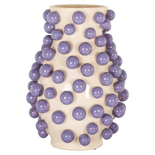 Richmond Vaas Dotty 44cm - Crème/Paars