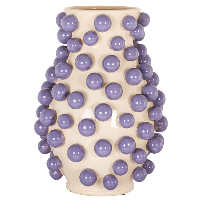 Richmond Vaas Dotty 44cm - Crème/Paars