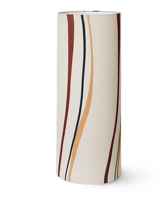 HKliving Lampenkap Cylinder Swirl Linnen, Ø33cm - Beige, Meerkleurig
