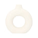 QUVIO Donutvaas - Rond - Keramiek - Gebroken wit - S