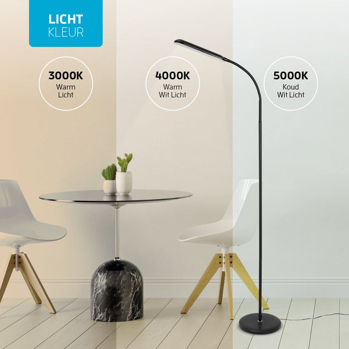 Varin® Design LED leeslamp ultra-plat - Zwart - Dimbaar
