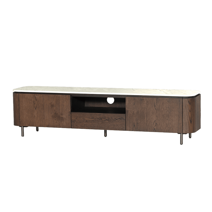 Tower Living TV-Meubel Venzone Travertinlook en eiken, 185cm - Bruin
