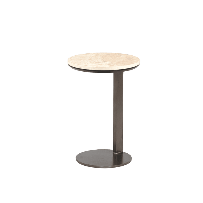 Tower Living Ronde Laptoptafel Venzone Travertinlook & Anodic Brown, Ø35cm