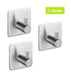 XIVADA Handdoekhaken - Zelfklevend - Vierkant - Rvs - Zilver - 3 stuks