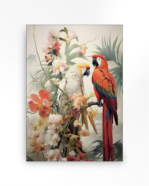 Urban Cotton Wandkleed Lovebirds in zwart frame, Small, 80 x 110cm