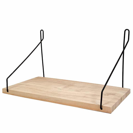 QUVIO Wandplank - Hout en staal - 14,5 x 30 x 17 cm