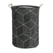 QUVIO Wasmand met handvaten - Hexagon patroon - 43 L - Zwart
