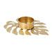 QUVIO Waxinelichthouder - Blad - 12,5 x 10 x 2 cm - Goud