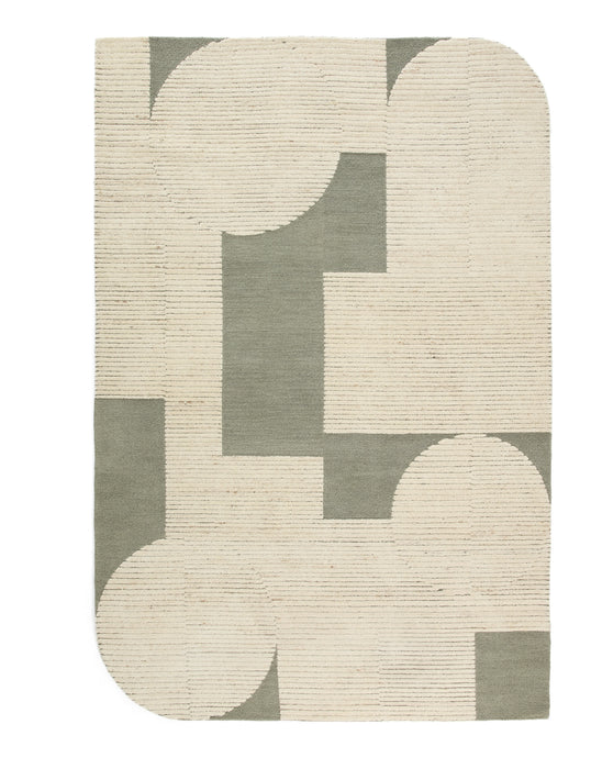 Kave Home Vloerkleed Bralen Wol, 200 x 300cm - Beige, Groen