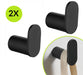 XIVADA Handdoekhaakjes Mila - Schroefset - Rvs - Zwart - Set van 2