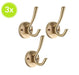 XIVADA Kapstokhaak Zena – Inclusief schroefset – Goud – Set van 3 - ThatLyfeStyle