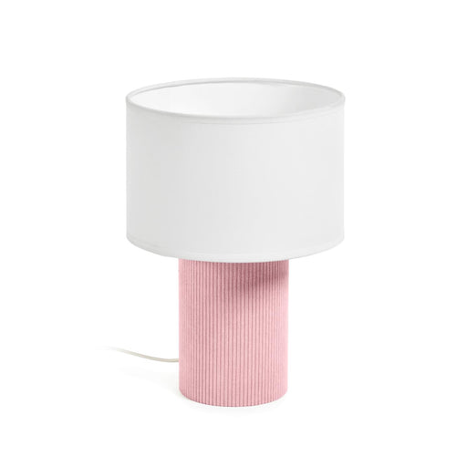 Kave Home Tafellamp Bianella Corduroy - Roze - ThatLyfeStyle
