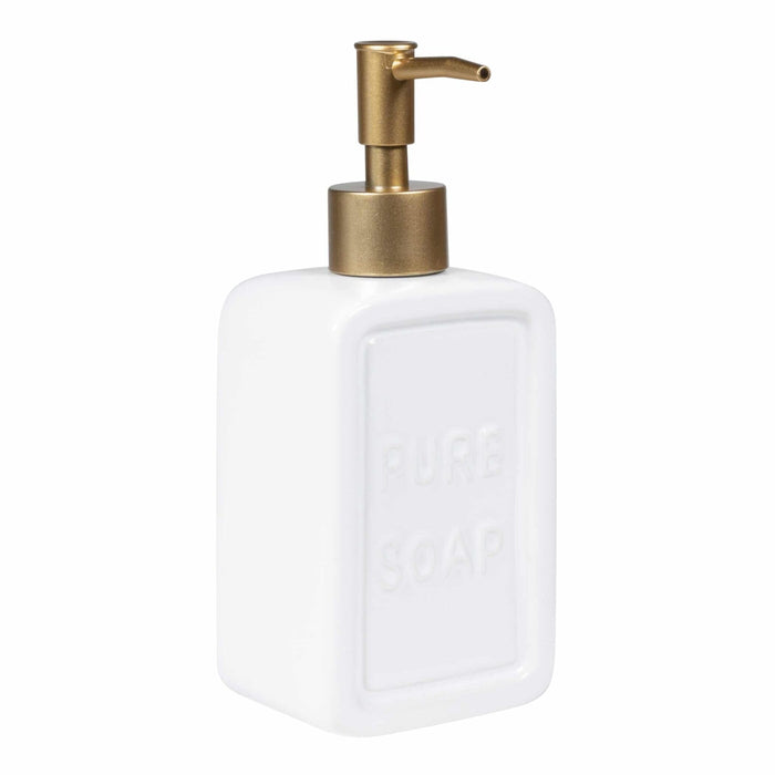 QUVIO Zeepdispenser - 470 ml - Wit met goud