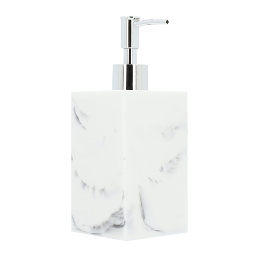 QUVIO Zeepdispenser met marmerlook - Kunststof - Wit