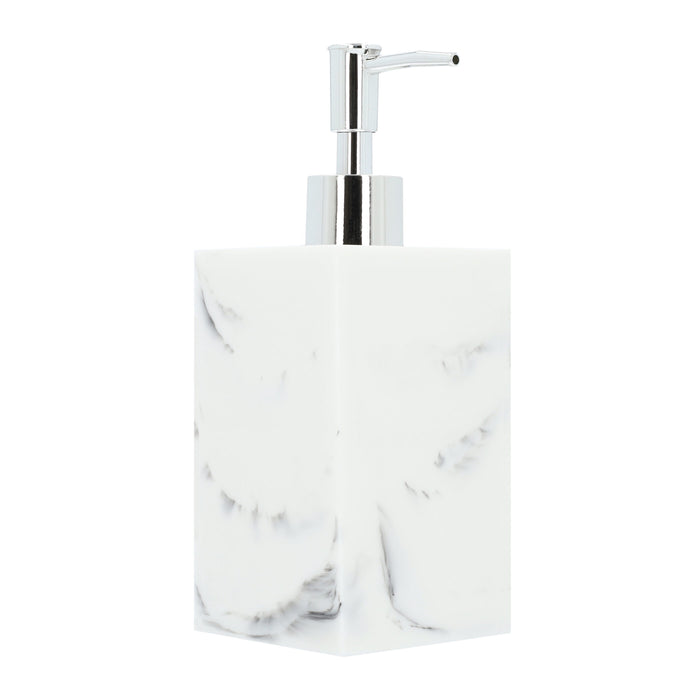 QUVIO Zeepdispenser met marmerlook - Kunststof - Wit