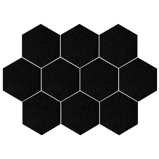 QUVIO Memobord - Hexagon Bulletin board - Set van 10 - Zwart