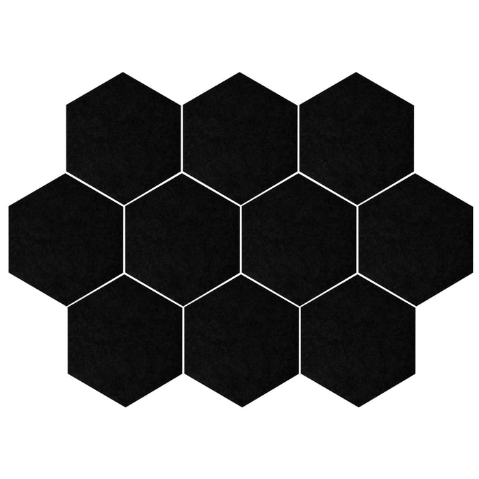 QUVIO Memobord - Hexagon Bulletin board - Set van 10 - Zwart