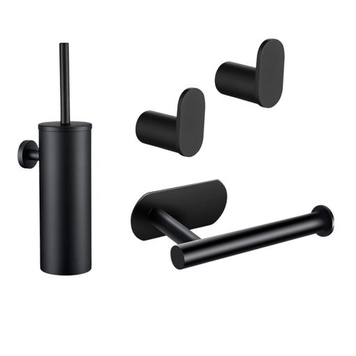 XIVADA Toilet accessoires set - 4 delig - Rvs - Zwart
