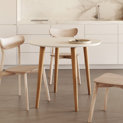 Kave Home Uitschuifbare Ronde Eettafel Oqui 90 - 170 x 90cm - Wit