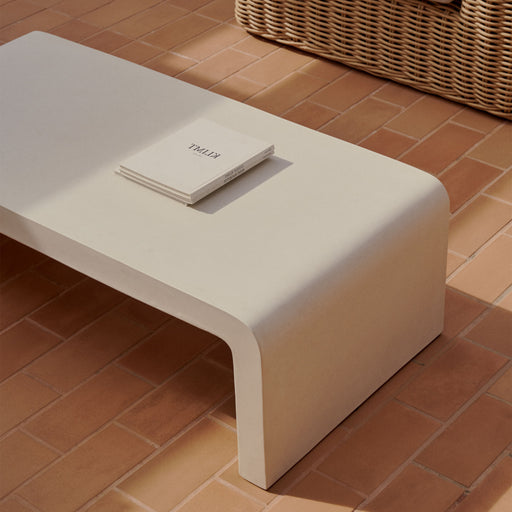 Kave Home Salontafel Aiguablava Cement, 135 x 65cm - Wit - ThatLyfeStyle