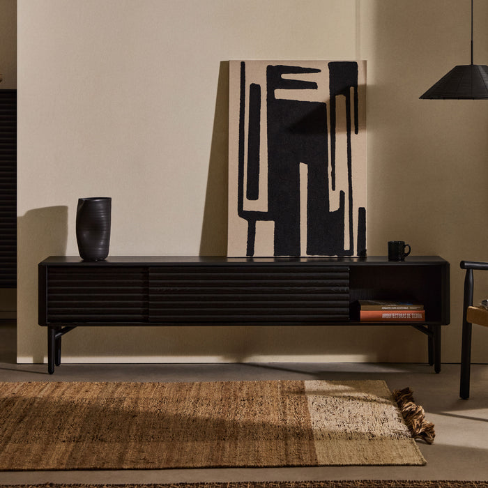 Kave Home TV-meubel Lenon Eikenhout, 200cm - Zwart