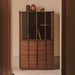 Kave Home Vitrinekast Onix Notenhout, 170 x 100cm - Bruin - Japandi