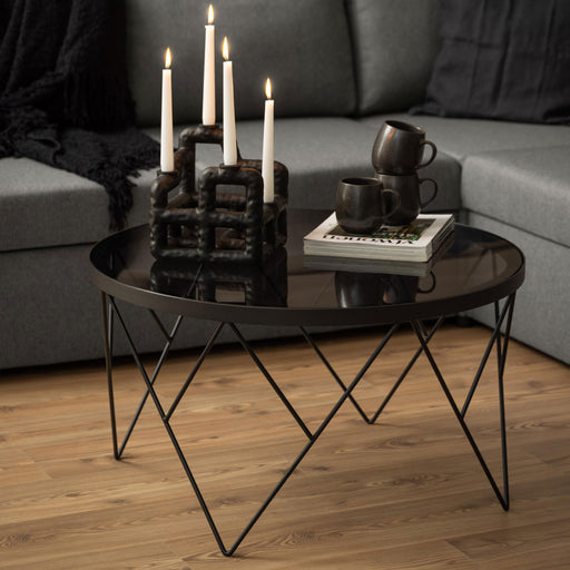 Bendt Ronde Salontafel Averill Glas, 80cm - Grijs