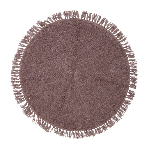 Bloomingville Rond Vloerkleed Lenea Wol, 110cm - Paars - ThatLyfeStyle