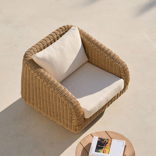 Kave Home Outdoor Fauteuil Meria Rattan - Bruin - ThatLyfeStyle