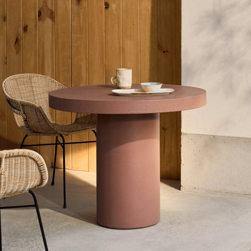 Kave Home Ronde Bistrotafel Aiguablava Beton, 90cm - Terracotta - ThatLyfeStyle