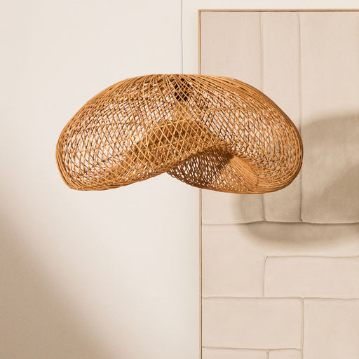 Kave Home Lampenkap Isora Rotan, 81 x 56cm - Naturel